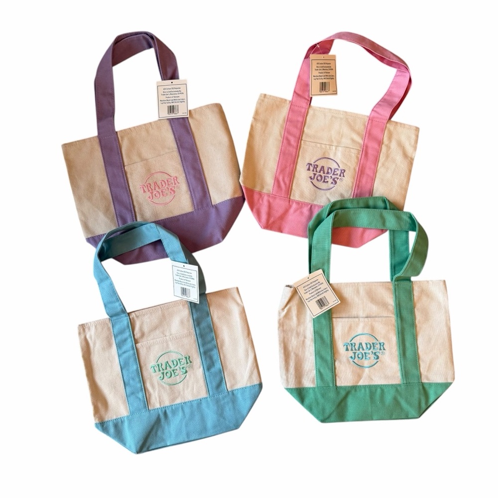 Trader Joe's 4 Mini Tote Complete Set Spring 2026 NWT - Picture 2 of 2